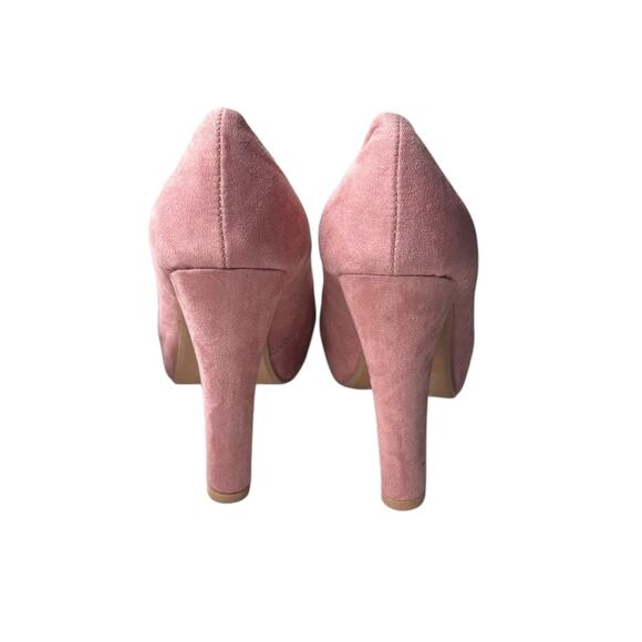 Torrid Faux Suede Pink Platform Heels Size 7 WW - Picture 4 of 7